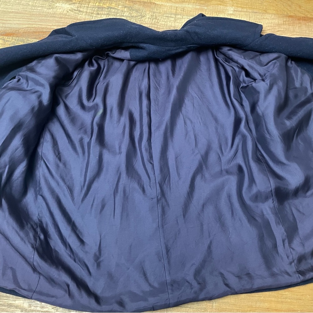Gap Women’s Medium Navy Blue  Wool Blend Double Breasted Peacoat gold button - Picture 10 of 11